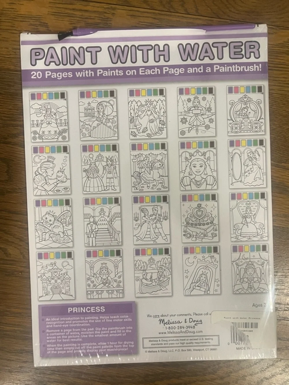 NEW Melissa & Doug Paint with Water - Princess and Farm Animals